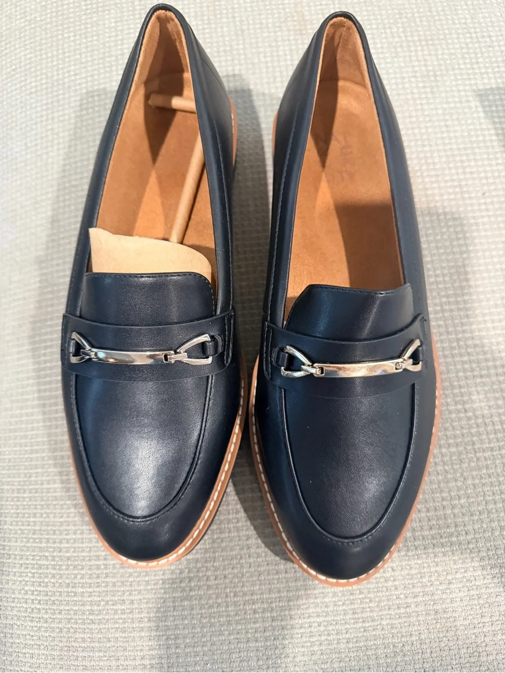 Naturalizer Metallic Bronze Slip-On Lug Sole Loafers